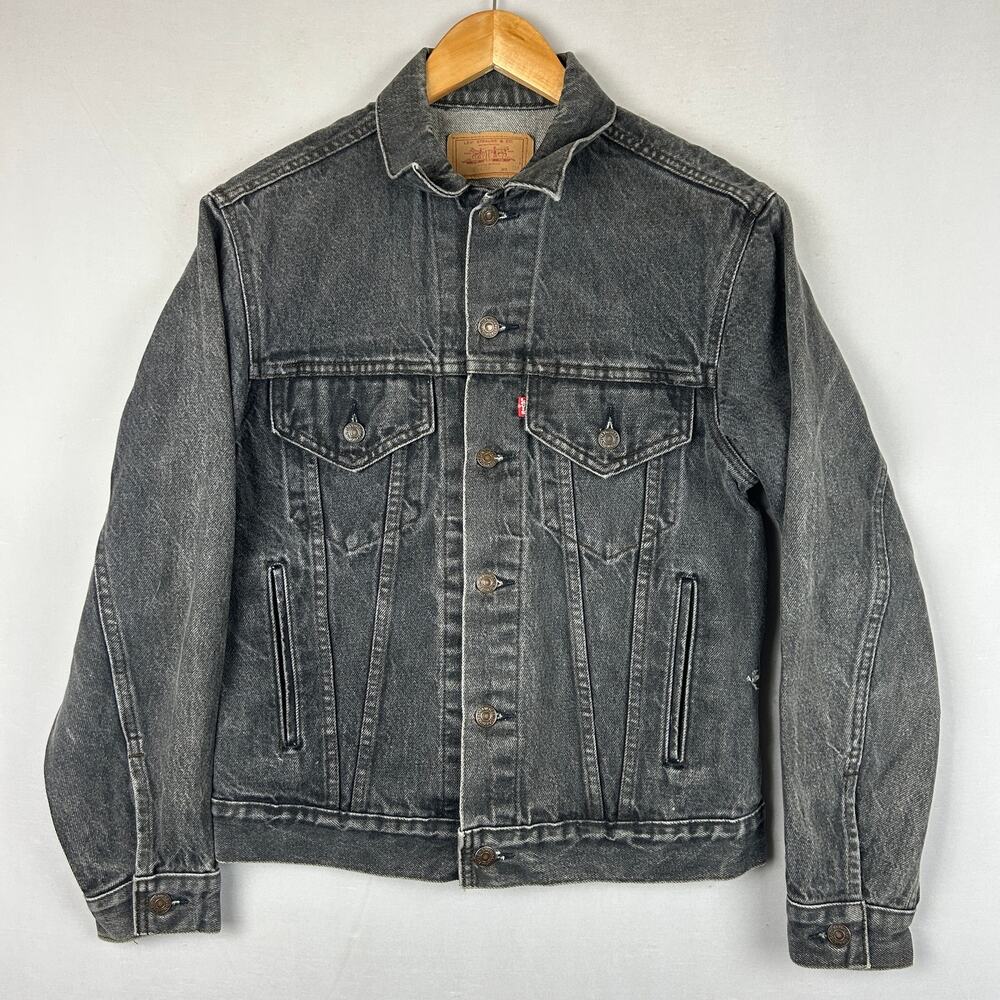 Levi's Black 80s Type III Denim Trucker Jacket 70506 Made in USA Men's Size 38R